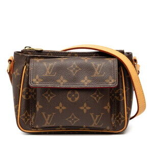 LOUIS VUITTON Authentic Brown Monogram Leather Shoulder Bag